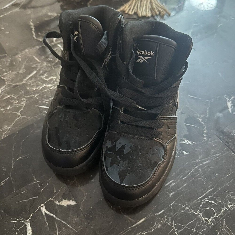 Black Reebok High top Kid size 12